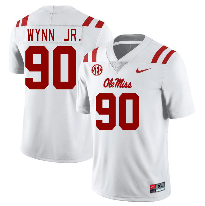 Ole Miss Rebels #90 Stephon Wynn Jr. College Football Jerseyes Stitched Sale-White